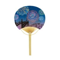 Uchiwa En Bambou - Feu D'artifice