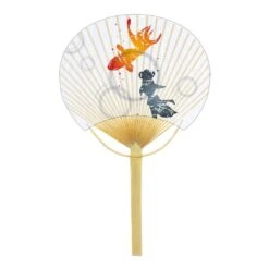 Uchiwa En Bambou - Poisson Rouge