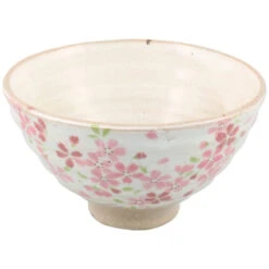 Petit Bol à Riz En Porcelaine - Sakura -Style Japonais Boutique BolarizPoterieMinoWareKakuniSakuraRoseYattaJapan1