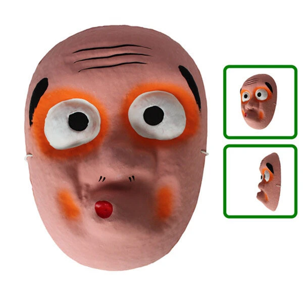 Masque Papier Mâché Hyottoko 3 Masque Papier Mâché Hyottoko