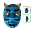 Masque Papier Mâché Oni Bleu -Style Japonais Boutique JapaneseWashiMaskOniBlueYattaJapan