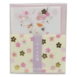 Kit Papeterie Mini Lettres + Enveloppes - Sakura & Neko -Style Japonais Boutique MiniLetterSetNekoSakuraYattaJapan2